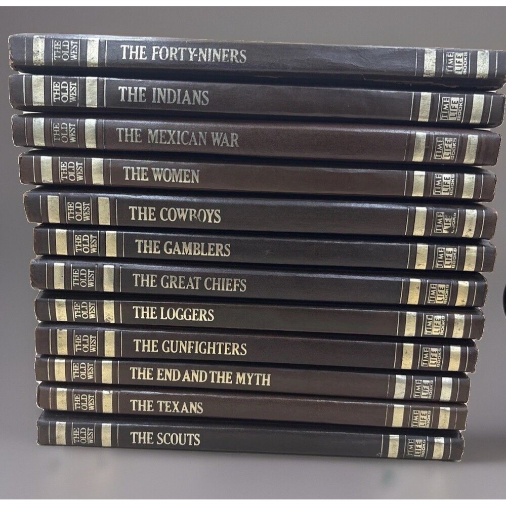 Lot 12 Vintage Time Life The Old West Books Faux Leather Hardcover Set History